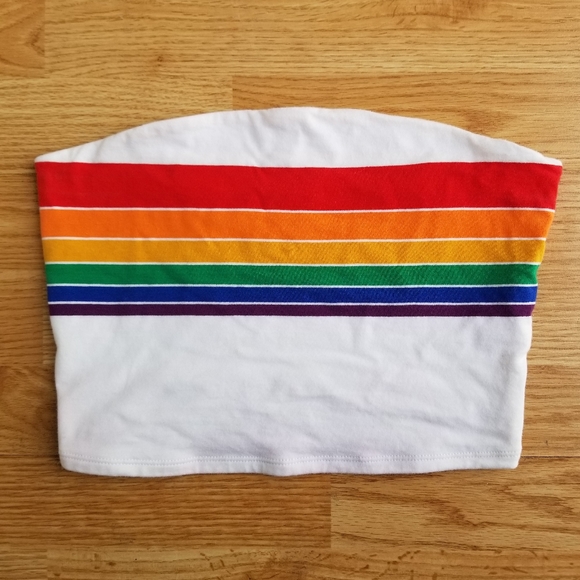 Garage Tops - Garage multicoloured rainbow pride tube top S